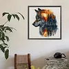 (US Local)Paint By Numbers Kit On Canvas DIY Oil Art Wolf Picture Home Decor40x40cm