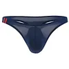 Men's Sexy T-Back Thongs Low Rise Underwear Bulge Pouch Ice Silk Briefs
