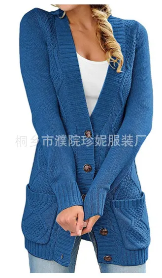 Athvotar Athvotar Long Coat Women's Long Dress Long Female Solid Color Mah-Button Cardigan Long-Sleeved British Style