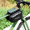 3L Bicycle Front Frame Bag Support Touch Screen Bike Top Tube Bag for 7in Phones