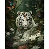 (Big Size)White Tiger - 11CT Stamped Cross Stitch - 50*60cm - Animal