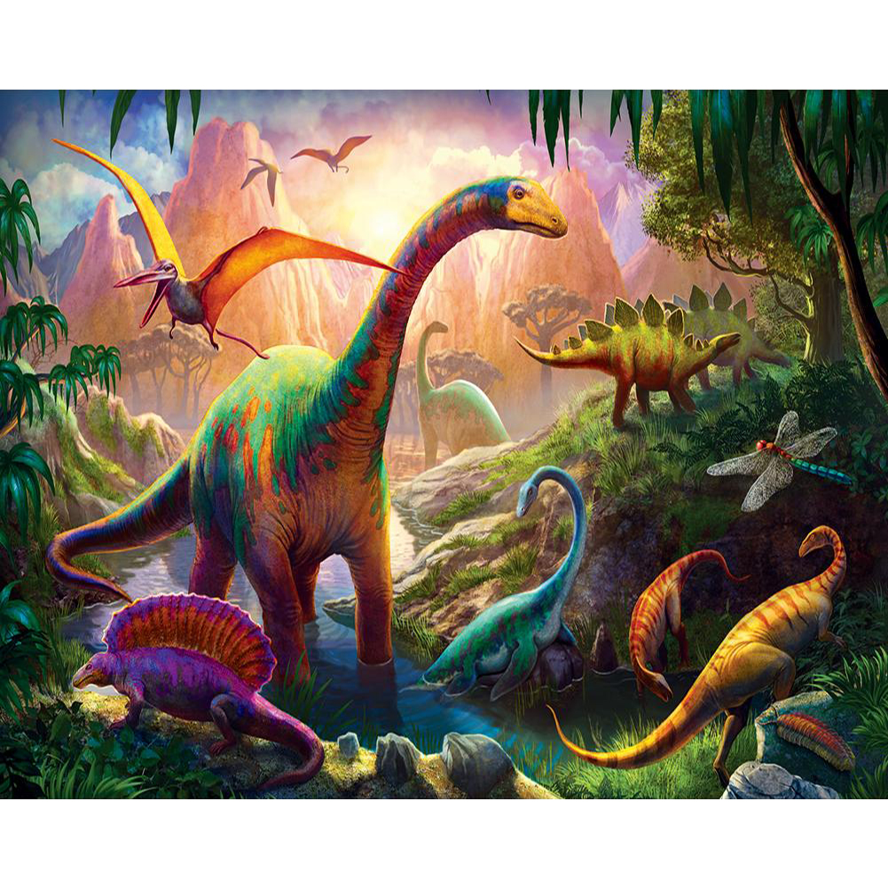 Dinosaur-Paint by Numbers-50x40cm