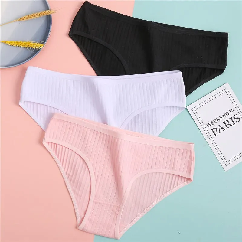 3PCS Cotton Panties Women's Underwear Casual Solid Color Panties for Women Intimate Lingerie Sexy Briefs Female Underpants M-XL