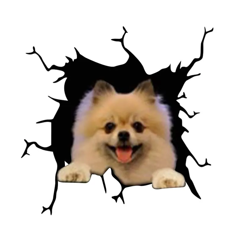 Electrostatic Glass Film Simulation Funny Car Window Sticker Dog Creative Broken Car Decorative Window Painting Waterproof