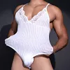 Men's Bodysuit Sexy Mesh Lace Breathable Ultra-Thin Smooth Elastic Bodysuit
