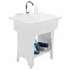 [US Local Warehouse] Freestanding Utility Sink Plastic Wash Basin w/ Washboard & Faucet Laundry Pool Laundry Tub Kit for Room Basement Garage
