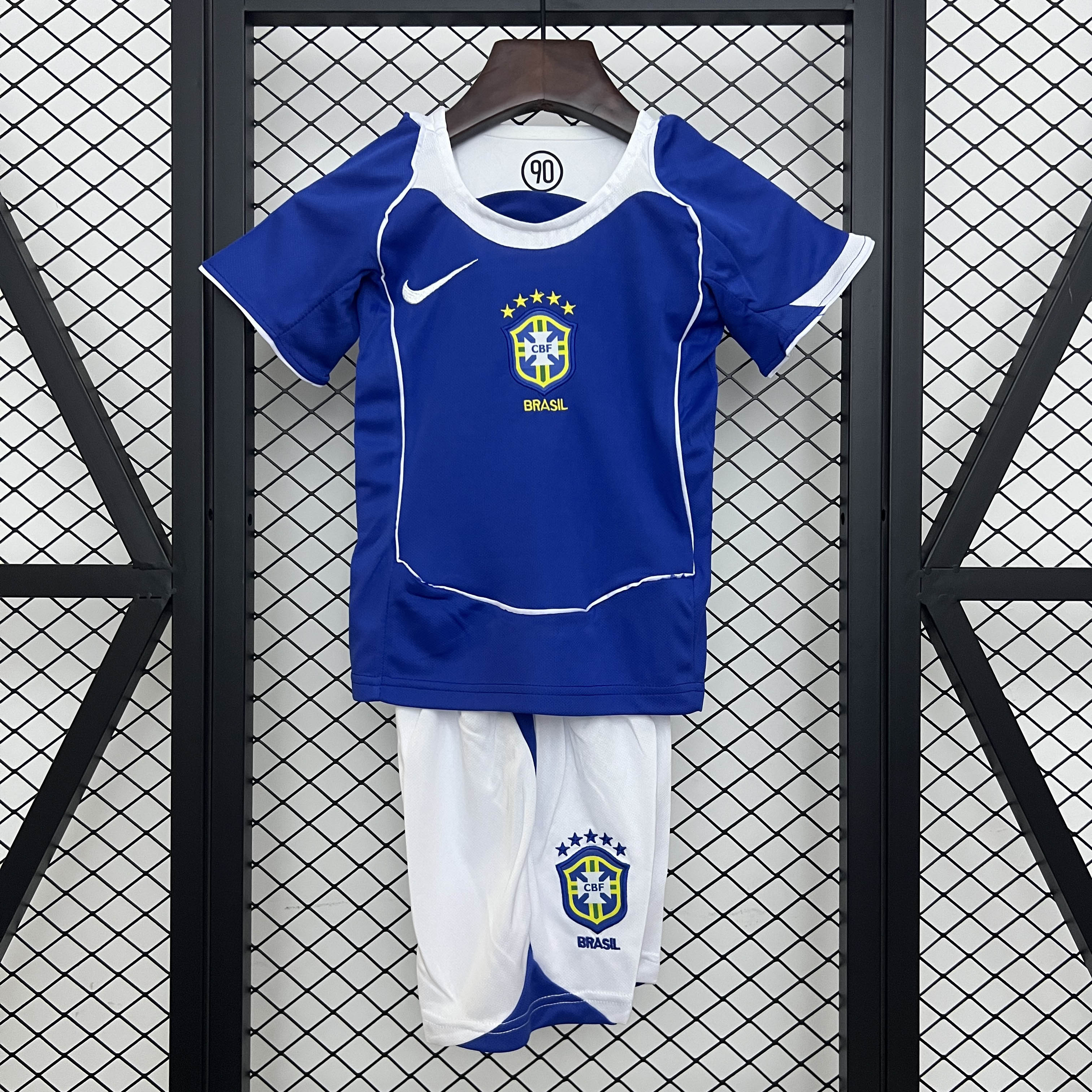 2004 Retro KIDS Brazil Away Football Shirt 1:1 Thai Quality Maxi Kit