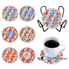 (US Local)6pcs Coaster Set Classic Mandala DIY Holiday Christmas Waterproof  Kit(Mandala)