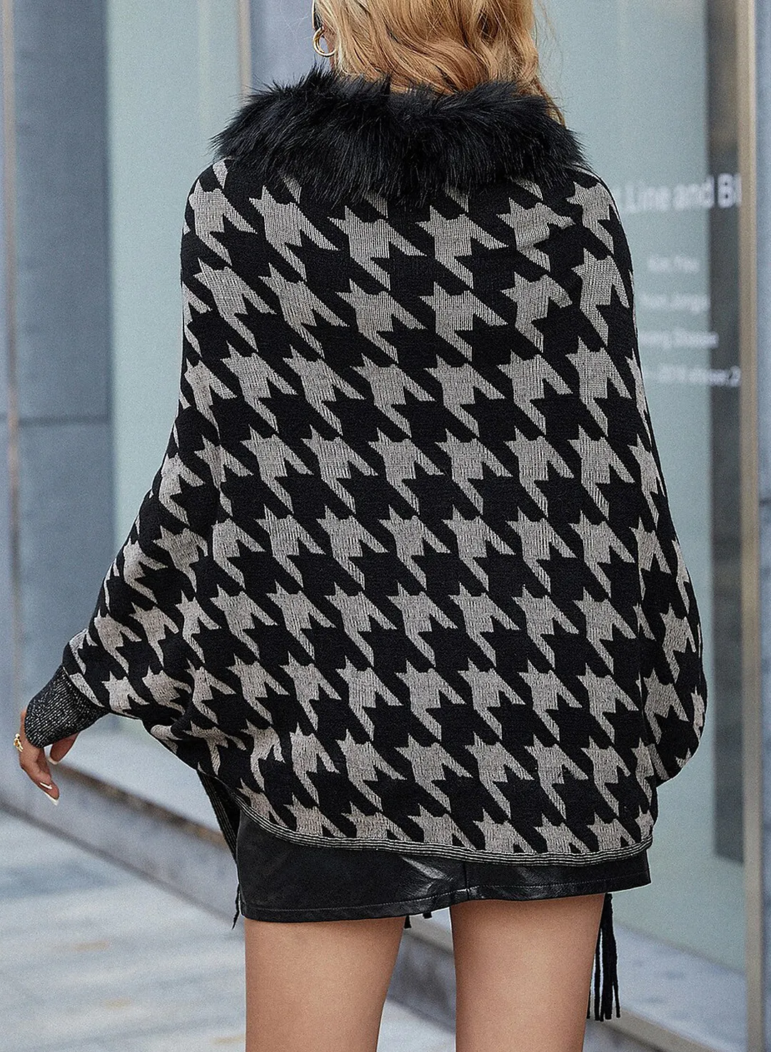 Women's Shirt Shrugs Tassel Crochet Long Sleeve Ponchos Capes
