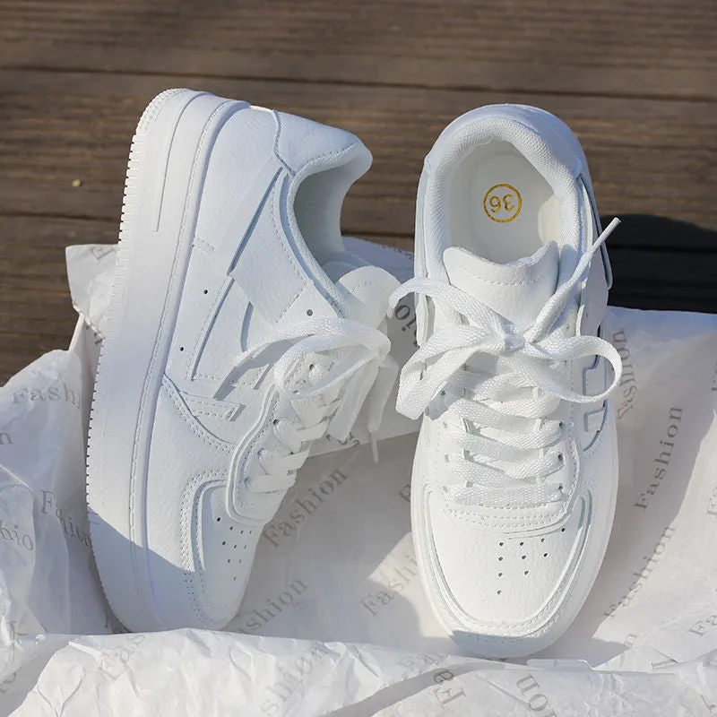 Women Shoes 2021 Fashion White Sneakers Non Slip Casual Sports Shoes Women Lace Up Flats Women Vulcanize Shoes Zapatos Mujer