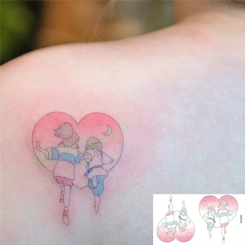 Waterproof Temporary Tattoo Sticker Cute Colorful Cartoon Bear Flash Tatoo Fake Tatto Body Art for Woman Men