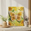 DIY Pearl Painting Sunflower Butterfly for Home Wall Decor with Frame(30x40cm)