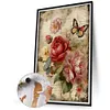 Vintage Butterfly Peonies-Paint by Numbers Acrylic Painting 40*60CM(Poster style）