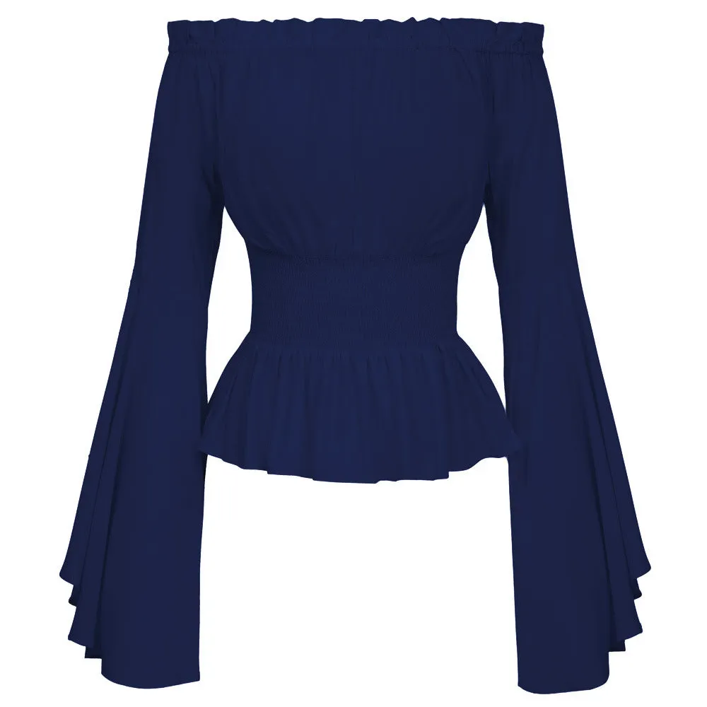 Brownm Polyester Fiber Classic Long Sleeve Women's Top