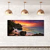 (US Local)Paint By Numbers Kit On Canvas DIY Oil Art Seaside Sunset Picture Home Wall Decor80x40cm
