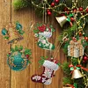 (US Local)12pcs Christmas Gifts Diamond Painting Keychains Kit DIY Diamond Art Charms