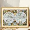 (Big Size)[Brand]World Map - 11CT Stamped Cross Stitch - 90*66cm - Still Life