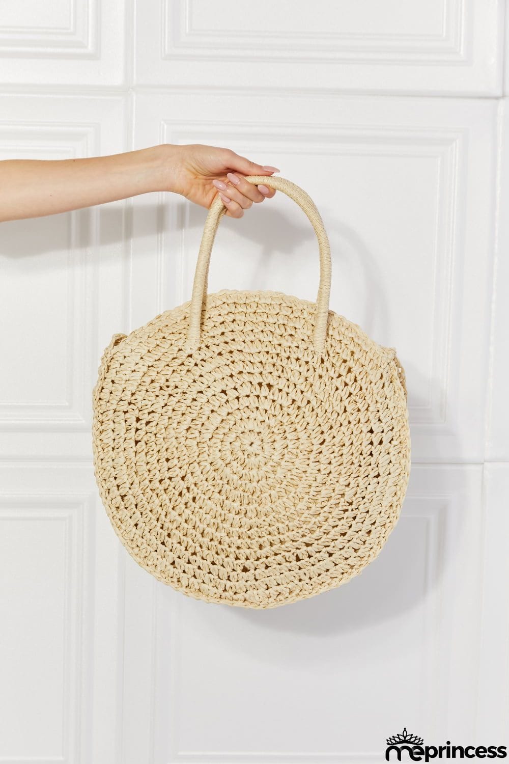 Justin Taylor Beach Date Straw Rattan Handbag in Ivory