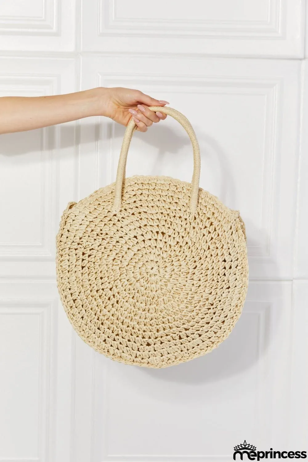 Justin Taylor Beach Date Straw Rattan Handbag in Ivory