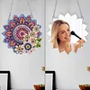 (US Local)Mandala Acrylic Special Shape Diamond Painting Mirror for Home Office Decor
