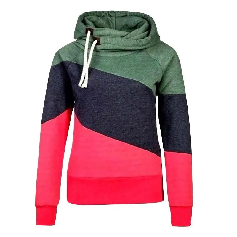 Women Hoodie Sweatshirts 2020 Autumn Winter Fahion Patchwork Long Sleeve Plus Size Ladies Pullovers Casual Warm Hooded Tops
