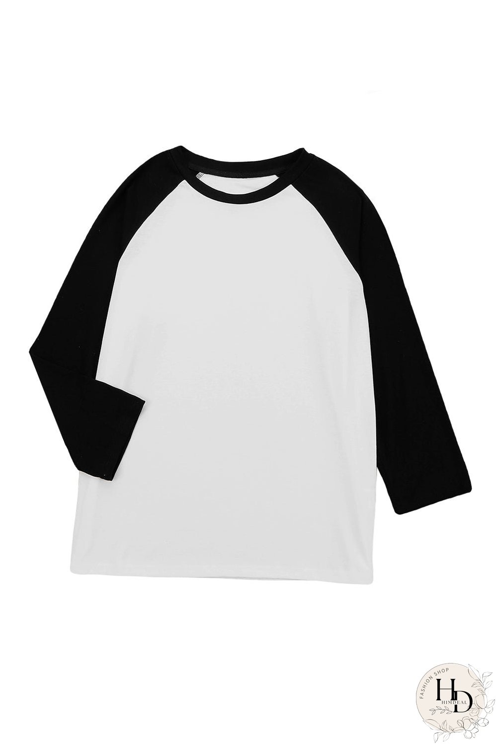Black Patchwork Color Block Raglan Sleeve Pullover Top