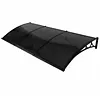 [US Local Warehouse] Awning for Door Entrance 118x39 Inch Rain & Snow Protection Window Awning Door Canopy with Aluminum Alloy Bracket Overhead Modern Polycarbonate Cover for Patio/Porch/Deck