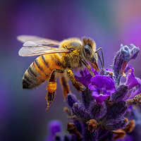 Honeybee on Lavender - Diamond Painting