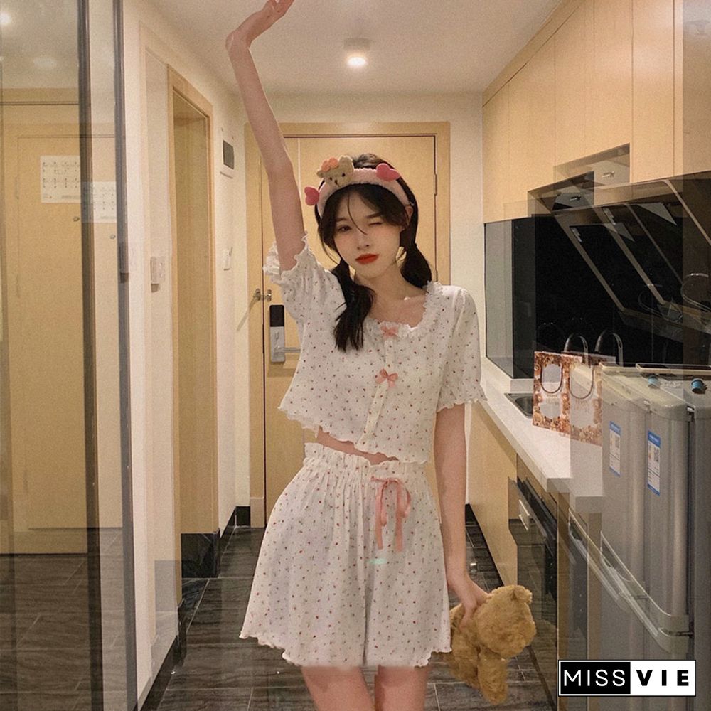 Summer Sweet Floral Print Pajamas Set