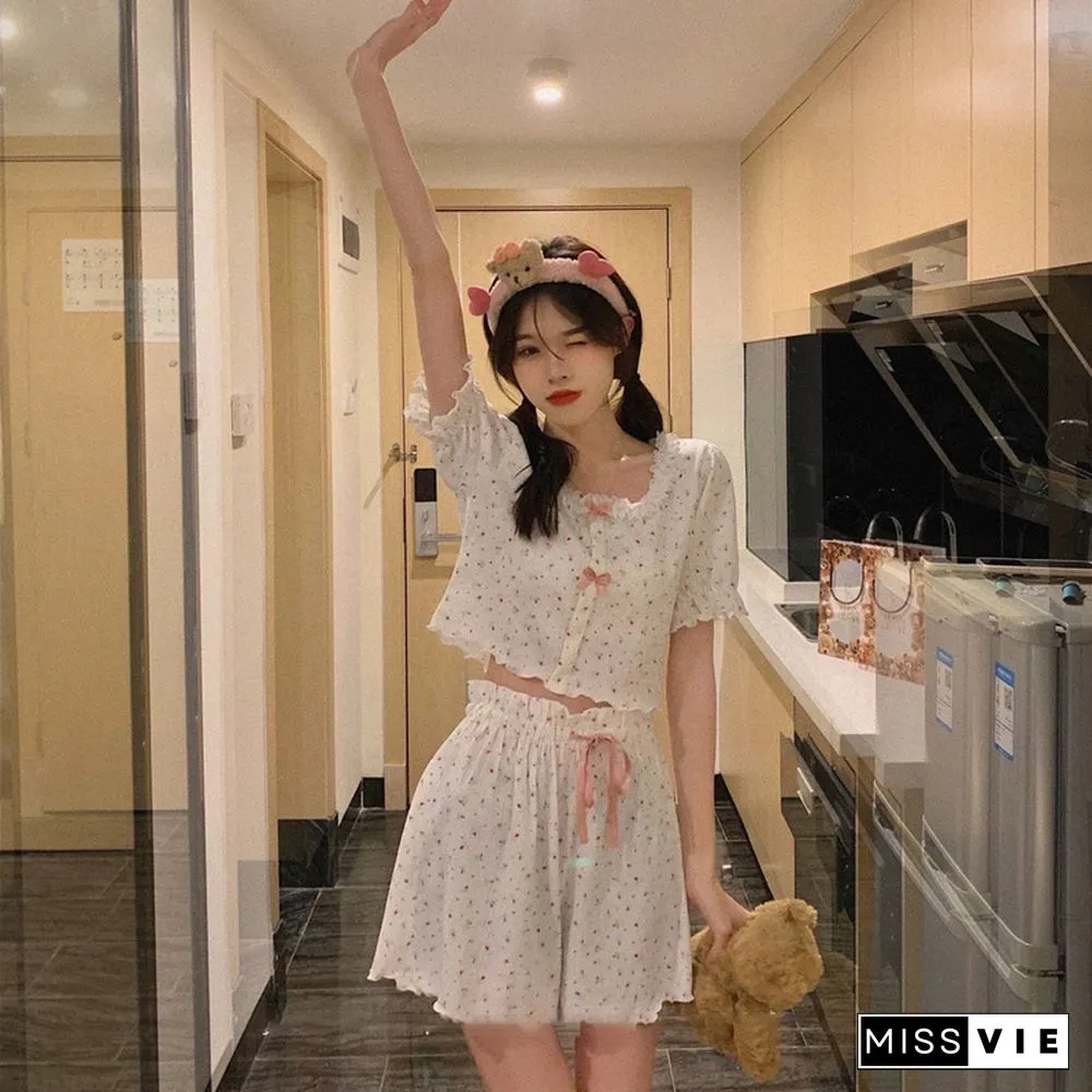 Summer Sweet Floral Print Pajamas Set
