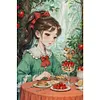 >SALE<Full Embroidery Eco-cotton Thread 11CT Printed Girl Cross Stitch Kit 50x75cm