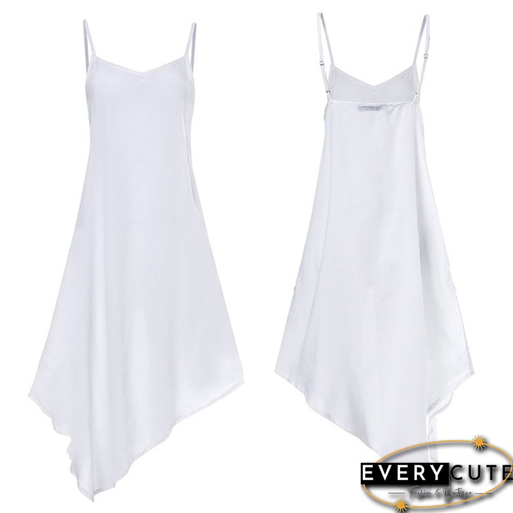 Women Summer Long Dress Spaghetti Strap V Neck Irregular Hem Holiday Casual Party Dress Sundress Plus Size S-5XL