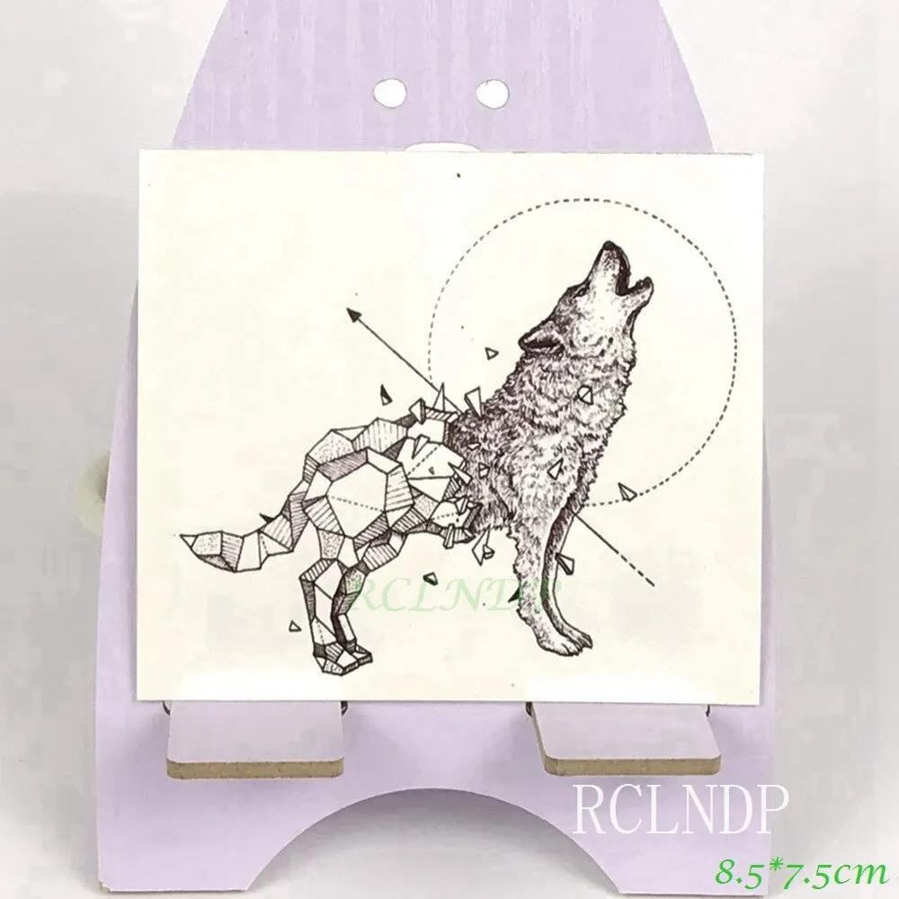 Water Transfer fake flsh tattoo cute cartoon gray rabbit Waterproof Temporary Tattoo sticker for adults kids 10.5*6 cm