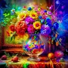 Flowers on the Table - 11CT Stamped Cross Stitch - 45*45cm