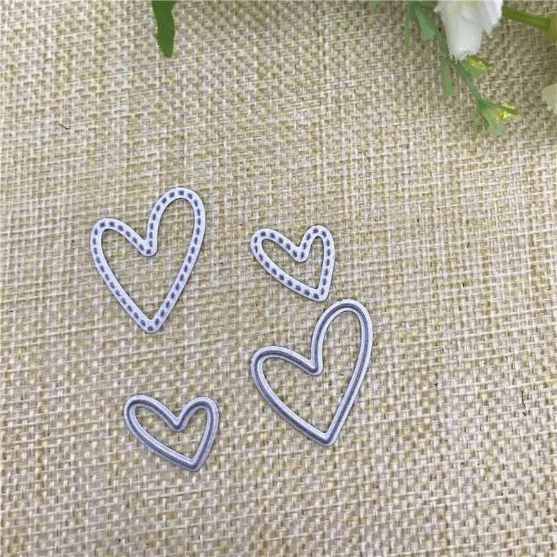 4pc sweet heart dot METAL CUTTING DIES cut Stencil for DIY Scrapbooking Photo Album Embossing Paper Cards Decorative Crafts
