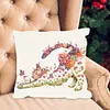 Flower Cat-Pillow Case-3 strands 11CT Stamped Cross Stitch-46*46CM