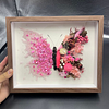 DIY Crystal Butterfly Dried Flower Art Kit Handmade Romantic Gift Home Decor, Complete Supplies with Frame