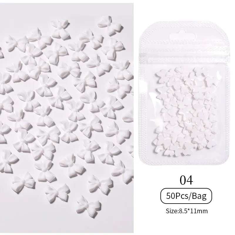 48pcs Mixed Size Aurora Little Bear Nail Art Accessories Resin Kawaii Bear Stereo FlatBack 3D Fashion Fingernail DIY Decoration-Nail Inspo