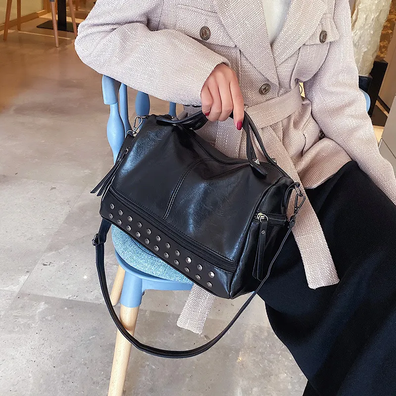 Single Shoulder Diagonal Bag Soft Leather