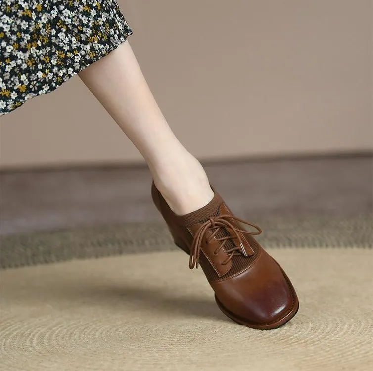 Yyvonne British Wind High Heel Deep Mouth Single Shoes Women In The Autumn Of 2025 New Retro Fashion Coarse Lace Leather Shoes