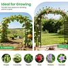 [US Local Warehouse] 7.87ft Garden Arch Trellis for Climbing Plants Metal Arch Frame Pumpkin Archway Outdoor Garden Arbors and Arches for Halloween Christmas Birthday Party Baby Shower Decoration (300x240x50cm)
