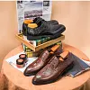 Mens Brown Casual Derby Dress Shoes