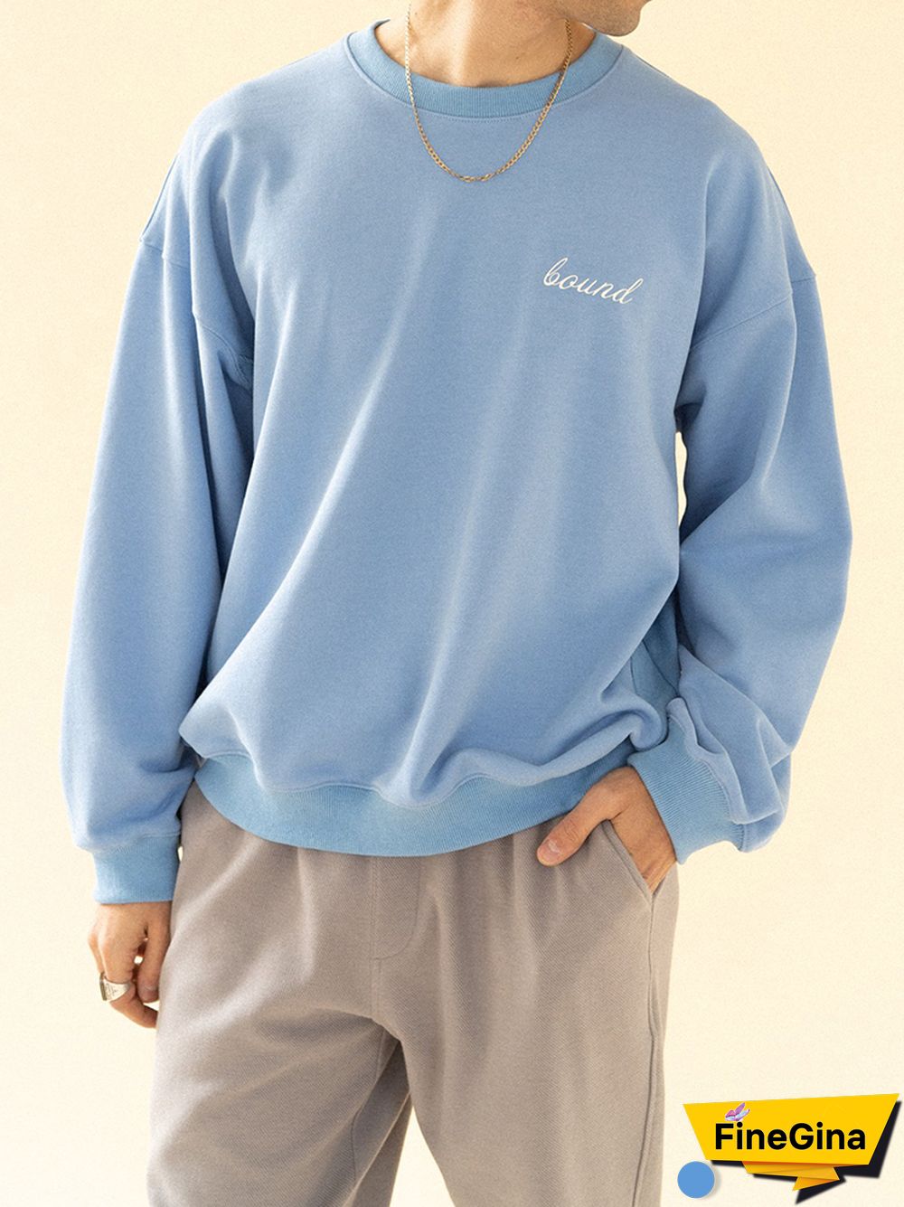 Blue Fashion Modern Casual Long Sleeve Sweatshirt