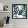 Snow Wolf-Full Round Diamond Painting 30*30CM