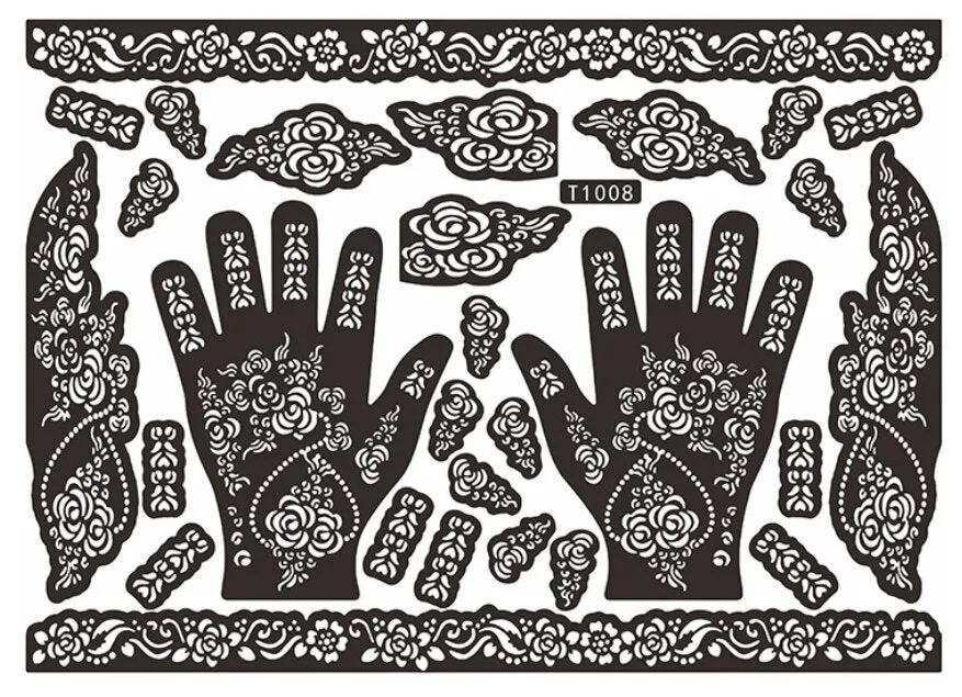 1 piece bih Temporary Tattoo Stencil Henna tatoo paste 24models Template professional 2018 new Painting Kit supplies sexy paint