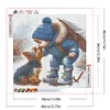 Little Boy Kissing Puppy-Full Round Diamond Painting 40*40CM