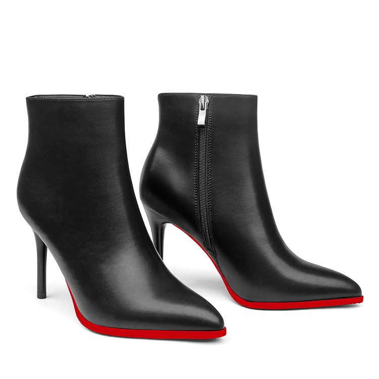 90mm Women's Ankle Boots Closed Pointed Toe Stilettos Red Bottoms Booties VOCOSI VOCOSI