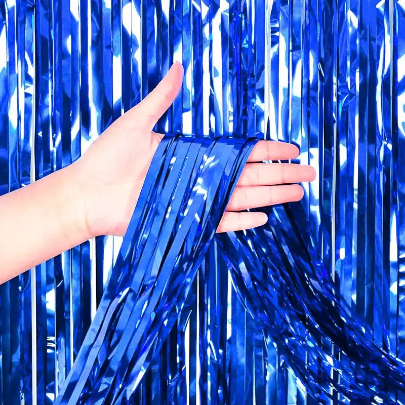 2M Party Backdrop Glitter Rose Gold Tinsel Fringe Foil Curtain Kids Adult Birthday Party Wedding Decoration Supplies Baby Shower