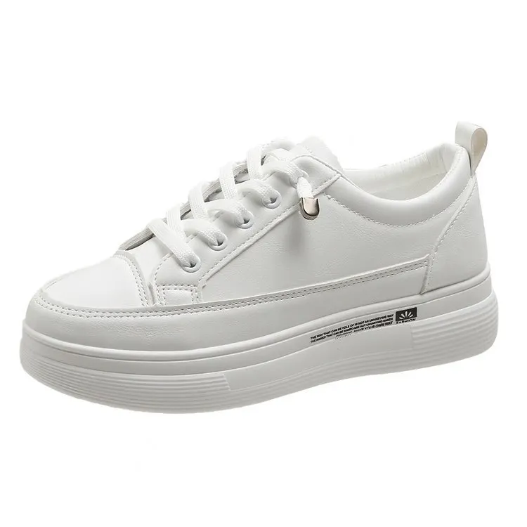 Churchf Churchf Summer New Platform Platform Small White Shoes Women Round Head Lace Up Lightweight Leather Surface Casual Sports Shoes Women