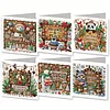 (US Local)6PCS DIY Diamond Art Christmas Greeting Cards Xmas Design Diamond Art Cards
